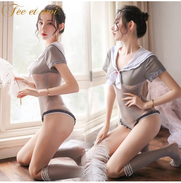 FEE ET MOI Sexy Seethrough Sailor Body Stockings (Grey) FEE ET MOI Sexy Seethrough Sailor Body Stockings (Grey)